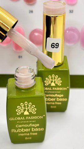 Камуфлирующая каучуковая база Global Fashion Rubber Base Hema Free, #69 23818 фото