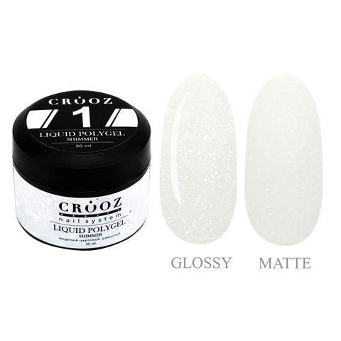 Рідкий полігель CROOZ LIQUID POLYGEL SHIMMER #1, банка, 30 мл CR-LPBUT-30-01 фото