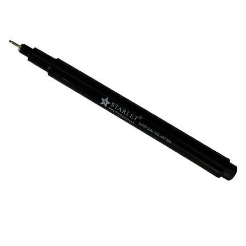 Ручка-маркер для ногтевого дизайна Starlet Professional Super Slim, Черная 1 мм STP-FL-SSB фото