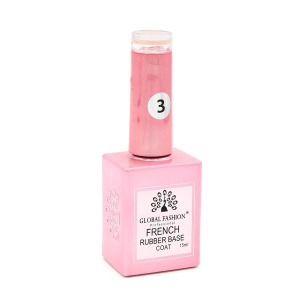 Каучукова база для гель-лаку френч Global Fashion Rubber Base Coat French, 15 мл 03 8097 фото