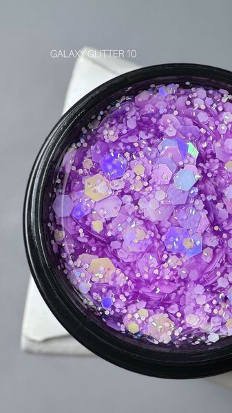 Гель для дизайна с глиттером SAGA Professional Galaxy Glitter Gel #10, 8мл SG-GLTG-10 фото