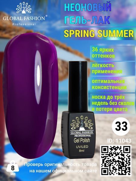 Гель-лак Global Fashion Summer/Spring, 8 мл 033 11043 фото