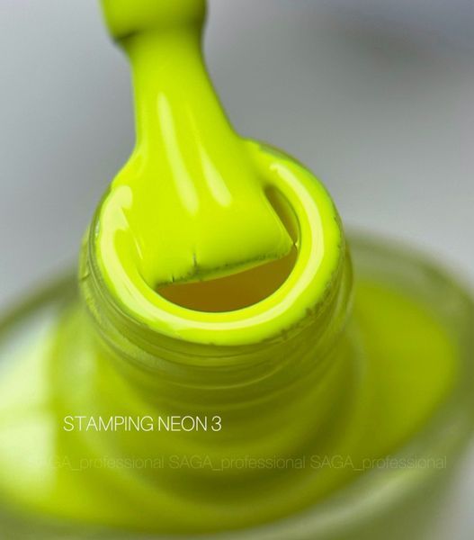 Неоновый лак для стемпинга SAGA Professional Stamping paint Neon #3, 8 мл SAGA-STNEON-03 фото