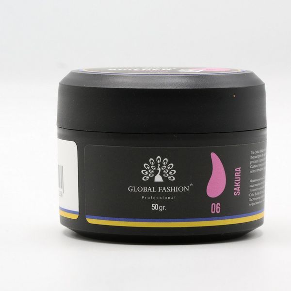 Гель для моделювання нігтів Global Fashion Color Builder Gel #06 Sakura, 50 г 26247 фото