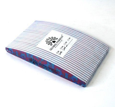 Пилка для нігтів Global Fashion з малюнком, 180/240, Синя, 25 шт/уп PGFP-180/240-BP фото