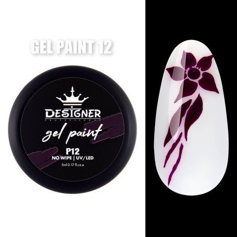 Гель-краска для дизайна Designer Professional Gel Paint No Wipe 12, 5 мл DP-GP-12 фото