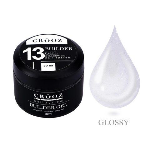 Гель для нарощування CROOZ Builder Gel #13 Shimmer White, 30 мл CR-33843 фото