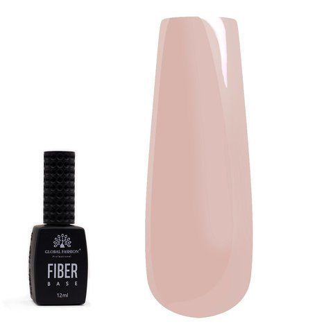 Базовое покрытие с нейлоном Global Fashion New Fiber Base Nude, 12 мл 19508 фото