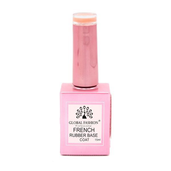 Каучукова база для гель-лаку френч Global Fashion Rubber Base Coat French, 15 мл 01 8095 фото