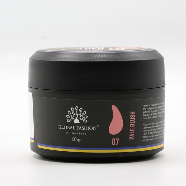 Гель для моделювання нігтів Global Fashion Color Builder Gel #07 Pale blush, 50 г 26246 фото