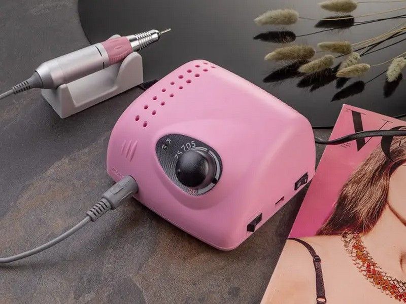Фрезер для манікюру Bucos Nail Drill ZS-705 PINK 65 Ват 35 000 об (+6 фрез в подарунок) ZS-705-65-35-PINK фото