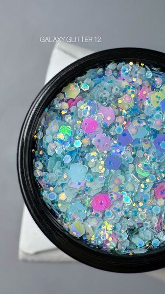 Гель для дизайну з глітером SAGA Professional Galaxy Glitter Gel #12, 8мл SG-GLTG-12 фото