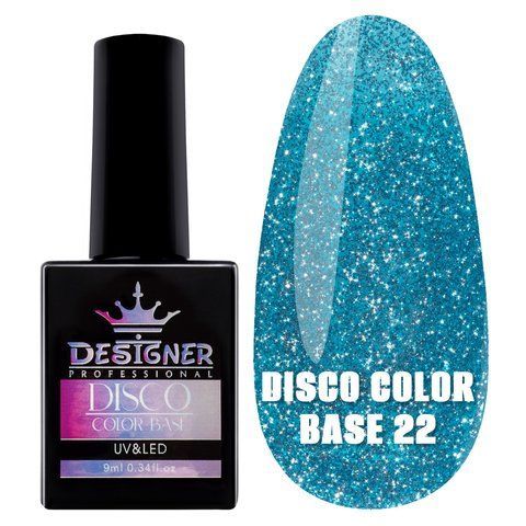 Disco color base Designer Professional 22, 9 мл. Светоотражающая база Disco-CB-22 фото