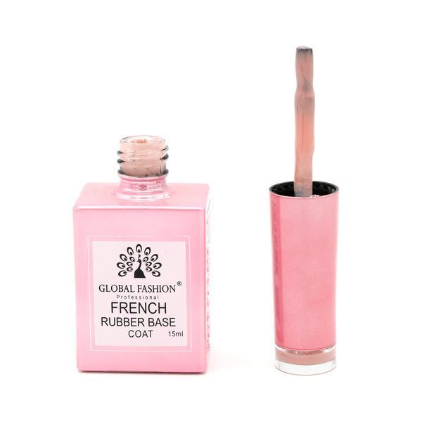 Каучукова база для гель-лаку френч Global Fashion Rubber Base Coat French, 15 мл 08 8102 фото