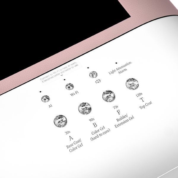 UV/LED-лампа зі штучним інтелектом O Nail AI Smart Curing Lamp Pink ONAIL-AI-01P фото