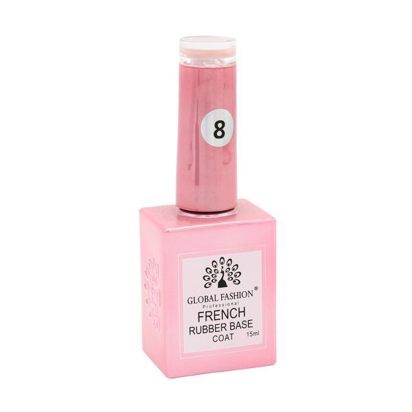 Каучукова база для гель-лаку френч Global Fashion Rubber Base Coat French, 15 мл 08 8102 фото