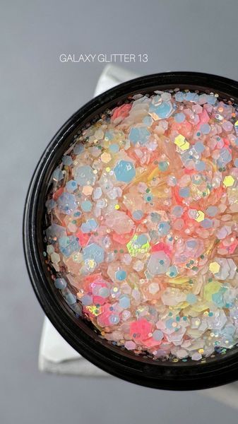 Гель для дизайна с глиттером SAGA Professional Galaxy Glitter Gel #13, 8мл SG-GLTG-13 фото
