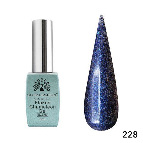 Гель-лак Global Fashion Flakes Chameleon 228, 8 мл 22875 фото