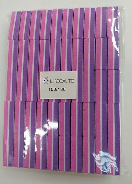 Баф Lilly Beaute 100/180, прямоугольный, упаковка 50 шт, Фиолетовый с розовым LB-100/180-VR фото