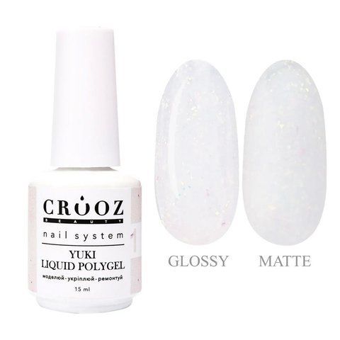 Полігель для нарощування CROOZ LIQUID POLYGEL YUKI #1, 15 мл CROOZ-POL-YU-01 фото