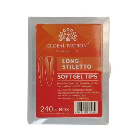 Гелеві типси Global Fashion Long Stiletto, 240 шт GF-GT-LS240 фото