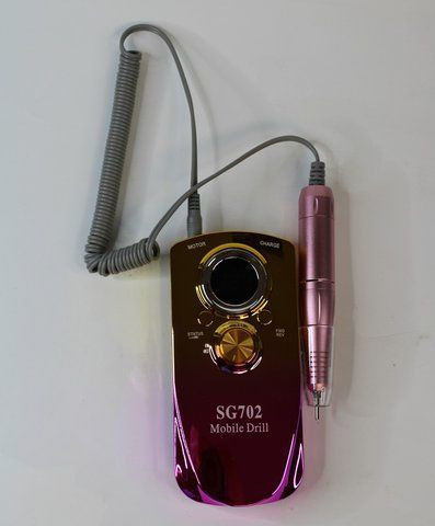 Акумуляторний фрезер для манікюру SG-702, 36 Вт, 35 000 об/хв, Хамелеон, золотисто-рожевий SG-702-GP фото