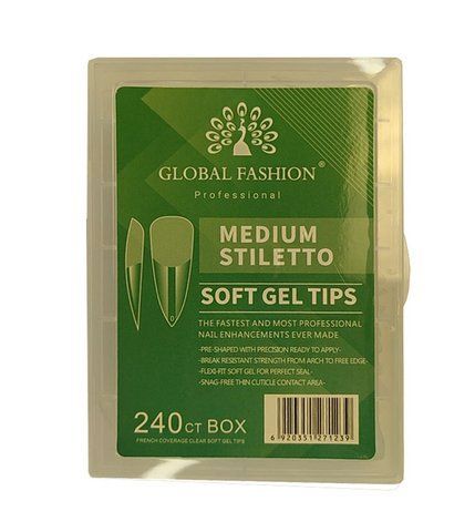 Гелеві типси Global Fashion Medium Stiletto, 240 шт GF-GT-MS240 фото