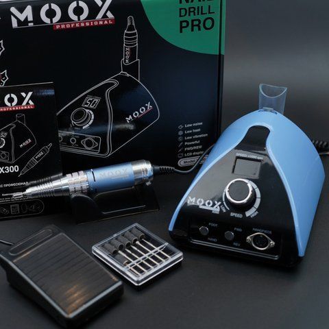 Фрезер для манікюру і педикюру MOOX X300 50 000 об/хв, 70W, Blue Moox-300-BLUE фото