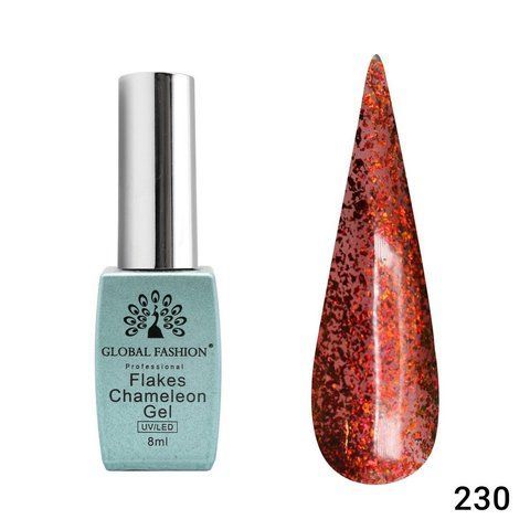 Гель-лак Global Fashion Flakes Chameleon 230, 8 мл 22906 фото