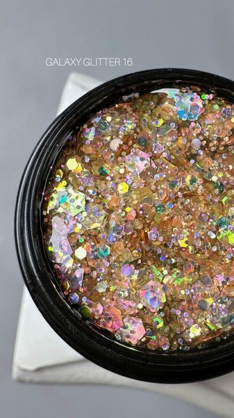 Гель для дизайна с глиттером SAGA Professional Galaxy Glitter Gel #16, 8мл SG-GLTG-16 фото