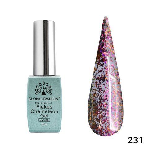 Гель-лак Global Fashion Flakes Chameleon 231, 8 мл 23425 фото