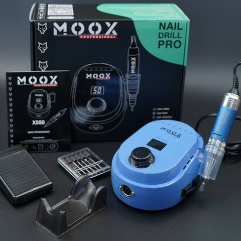 Фрезер для манікюру та педикюру MOOX X550 50000 об/хв, 70W, Sky Blue Moox-550-SB фото