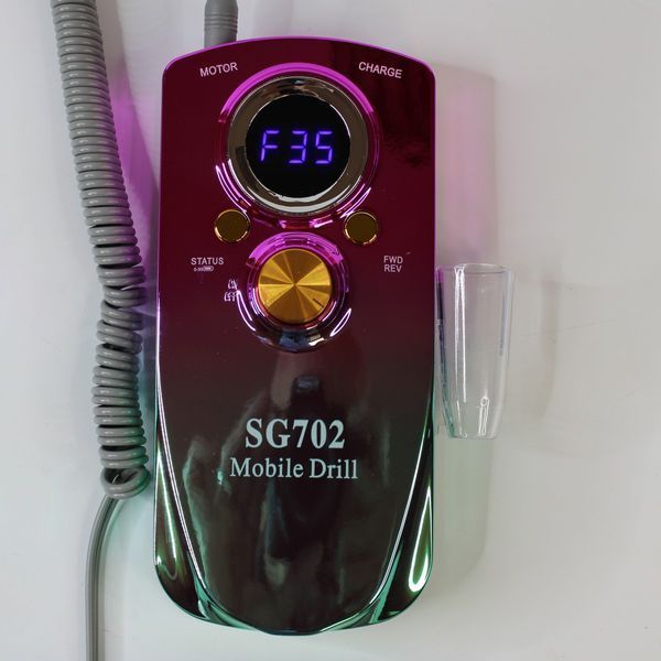 Аккумуляторный фрезер для маникюра SG-702, 36 Вт, 35&nbsp;000 об/мин, Хамелеон, бирюзово-лиловый SG-702-TL фото
