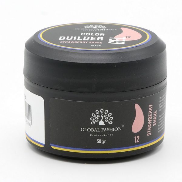 Гель для моделирования ногтей Global Fashion Color Builder Gel #12 Strawberry shake, 50 г 26241 фото
