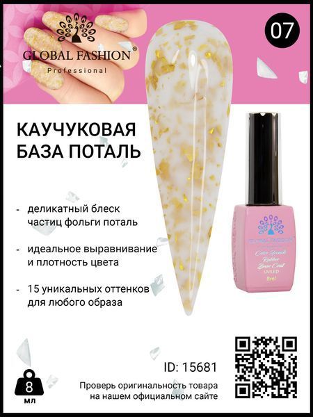 Каучуковая база Поталь Global Fashion 8 мл, 07 15681 фото