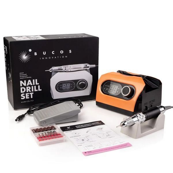 Фрезер для нігтів ZS-717 PRO ORANGE 65 Вт, 45 000 об/хв ZS-717-65-45-OR фото