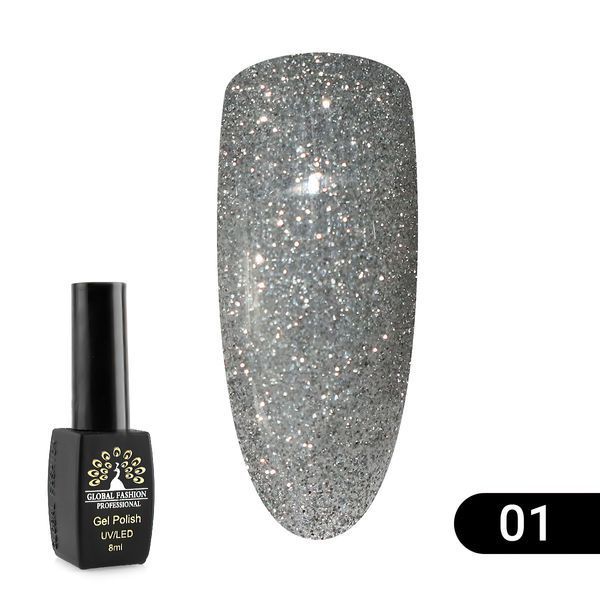 Гель лак Disco Gel Shine Spectrum, Global Fashion, світловідбивний, 8 мл 01 12039 фото