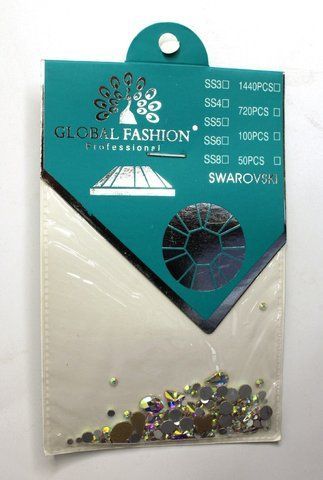 Стразы для декора ногтей Global Fahsion, разная огранка, SS3-SS8, 100 шт. GF-ST-DEC-10 фото