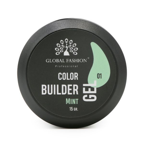 Гель для моделирования ногтей Global Fashion Color Builder Gel #01 Mint, 15 г 19777 фото