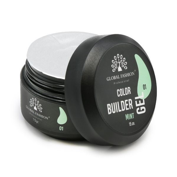 Гель для моделирования ногтей Global Fashion Color Builder Gel #01 Mint, 15 г 19777 фото