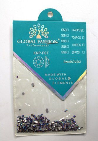 Стразы для декора ногтей Global Fahsion, самоцветы, SS3-SS8, 720 шт. GF-ST-DEC-11 фото