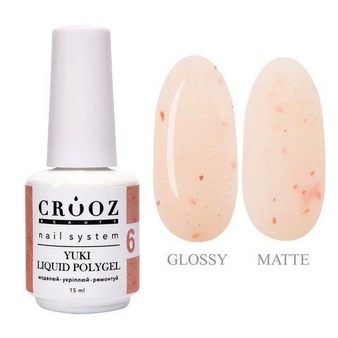 Полігель для нарощування CROOZ LIQUID POLYGEL YUKI #6, 15 мл CROOZ-POL-YU-06 фото