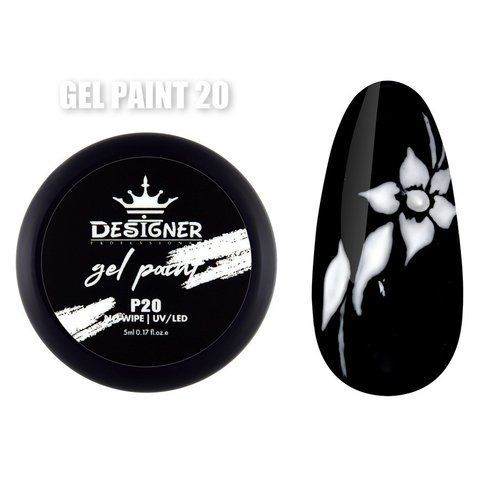Гель-краска для дизайна Designer Professional Gel Paint No Wipe 20, 5 мл DP-GP-20 фото