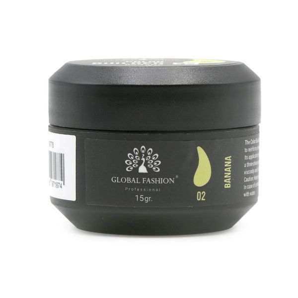 Гель для моделювання нігтів Global Fashion Color Builder Gel #02 Banana, 15 г 19778 фото