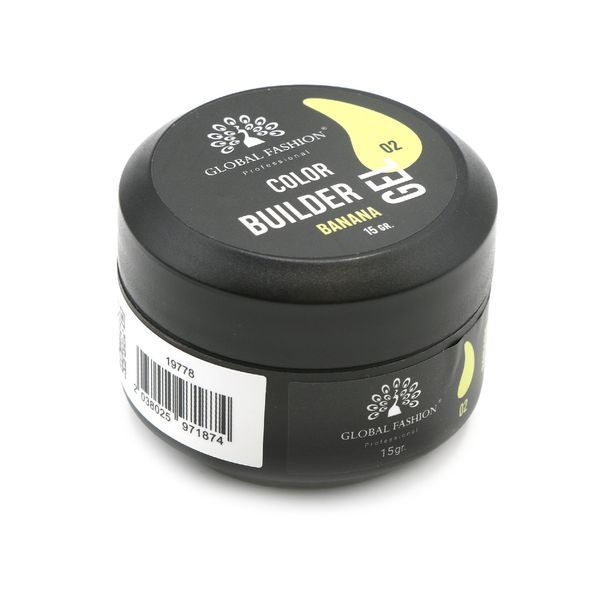 Гель для моделювання нігтів Global Fashion Color Builder Gel #02 Banana, 15 г 19778 фото
