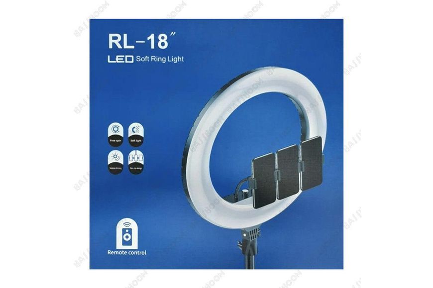 Професійна кільцева лампа RL-18 mini 45 см, 48 Вт, 3 утримувачі для телефону Rl-18m - WH фото