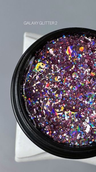 Гель для дизайна с глиттером SAGA Professional Galaxy Glitter Gel #2, 8мл SG-GLTG-02 фото
