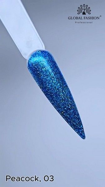 Гель-лак Global Fashion Peacock Glitter #3, 8 мл 20532 фото