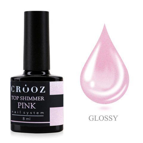 Топовое покрытие с шиммером Crooz Top Shimmer PINK, 8 мл CR-33820 фото
