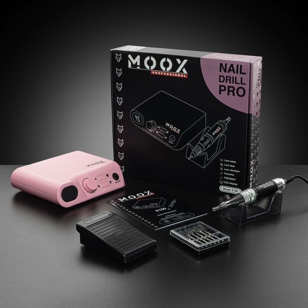 Фрезер для манікюру і педикюру MOOX X100 45 000 об / хв 70w Рожевий Moox-100-R фото